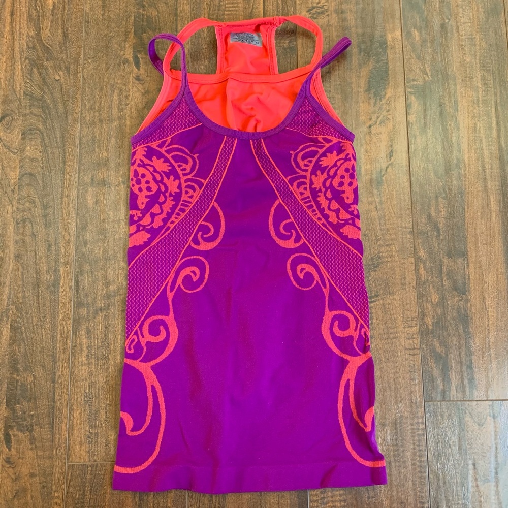 Athleta purple and Coral Design Tank SZ- XS
